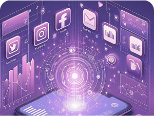 Social media management illustration